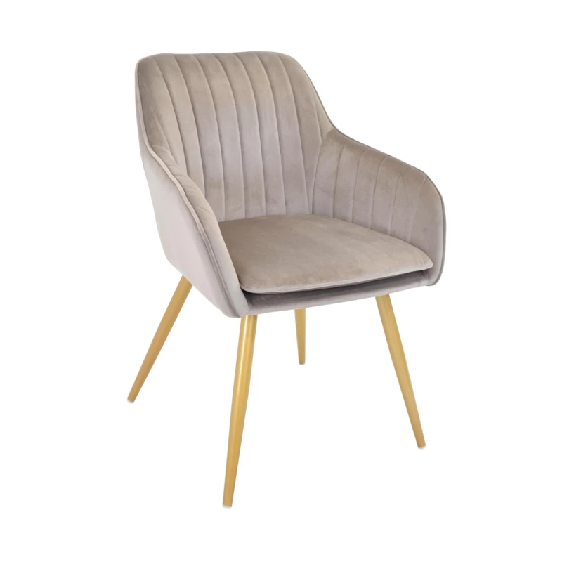 Scaun DP IRIS, Placaj,  Spuma poliuretanica,  Metal,  Stofa, Rusty, Golden Legs, 82 x 60 x 63