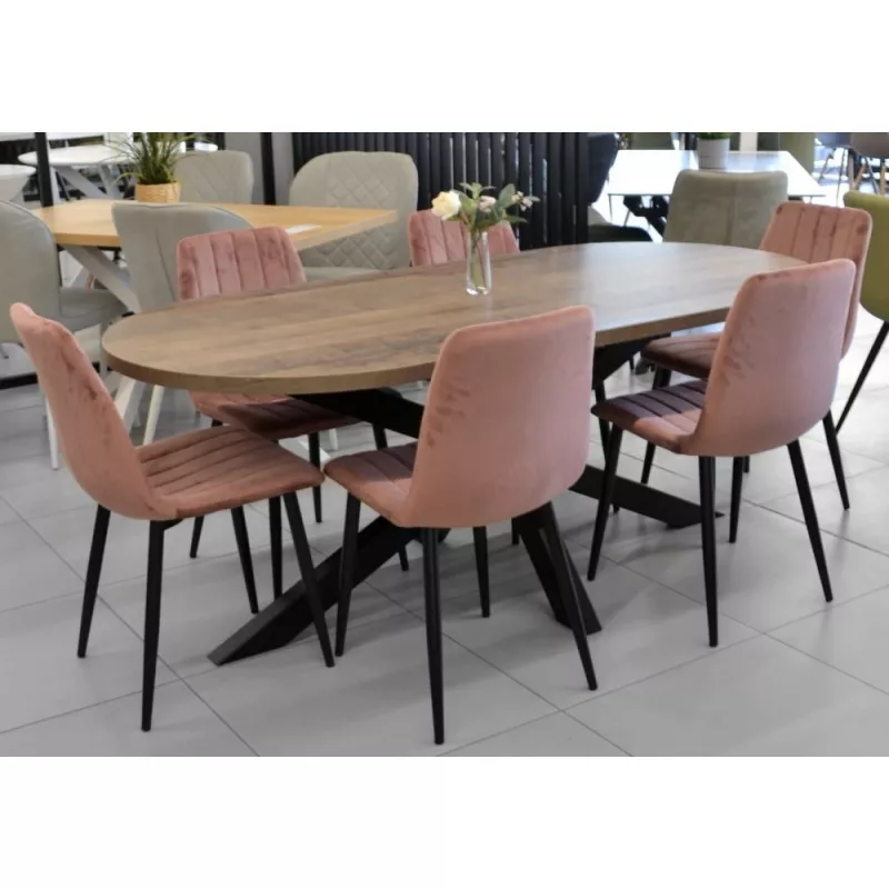 Masa DP OMEGA, PAL melaminat, Metal, Wenge, Negru, 240 x 90 x 77