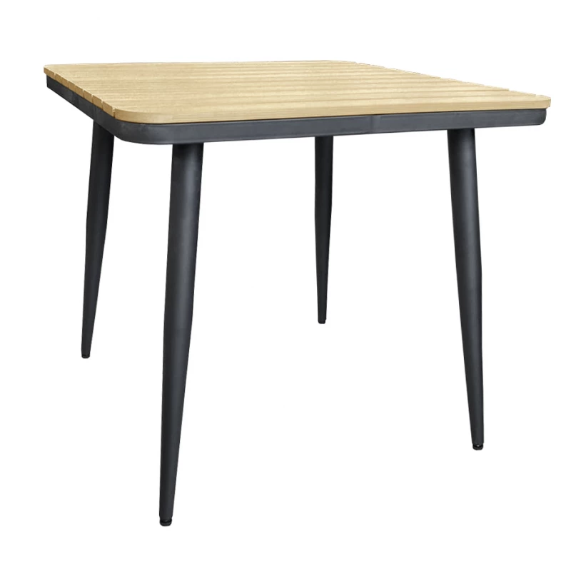 Masa DP TERASA TULIP 80, Lemn,  Metal,  Stejar laptos,  Negru, 80 x 80 x 75