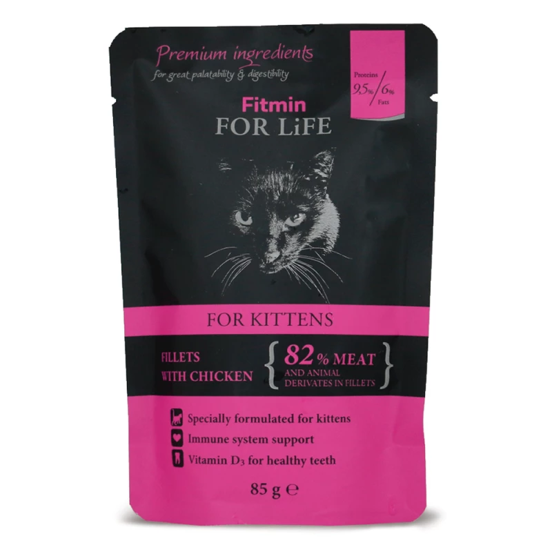 Hrana umeda Fitmin CAT FOR LIFE POUCH KITTEN,  PUI, 85 g