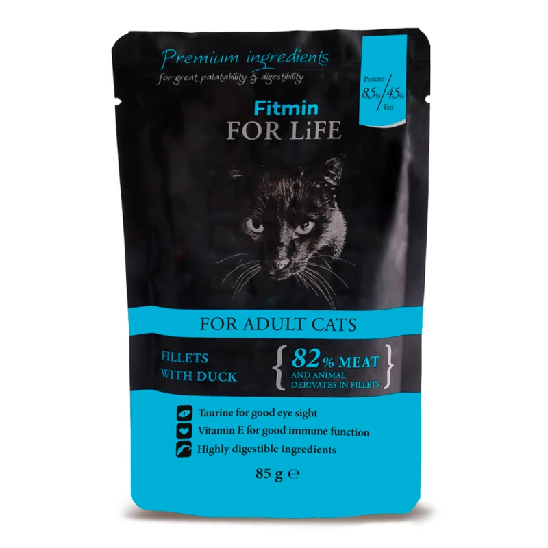 Hrana umeda Fitmin CAT FOR LIFE POUCH ADULT DUCK, 85 g