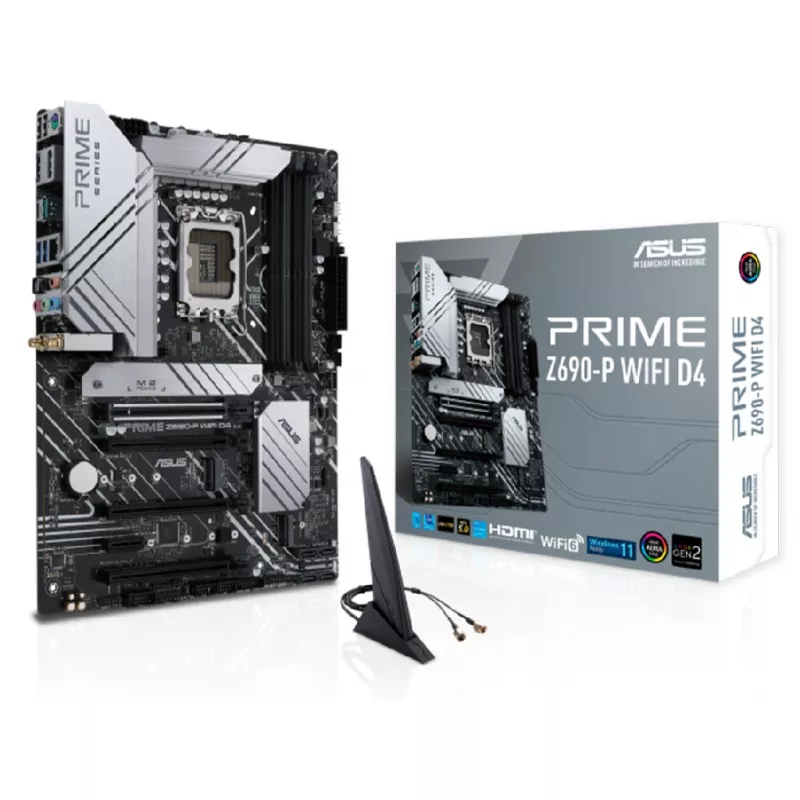 Placa de baza ASUS PRIME Z690-P WIFI D4, LGA 1700, Z690 4xDDR4 HDMI DP 1xPCIe5.0 1xPCIe4.0 2xPCIe16 3xM.2 4xSATA WiFi6 ATX
