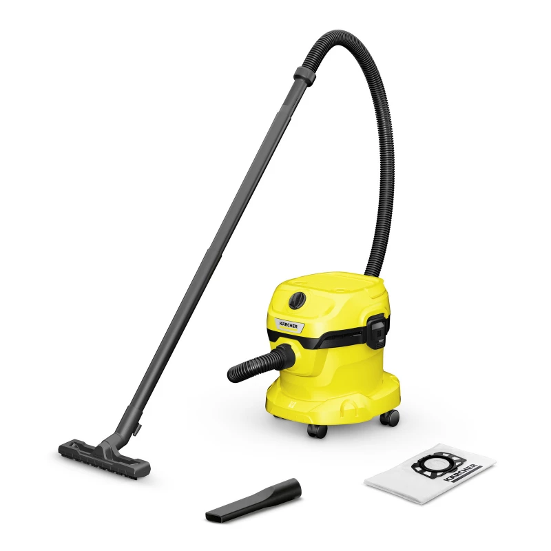 Промышленный пылесос KARCHER WD 2 PLUS V-12/4/18, 1000 Вт, 12 л, Жёлтый, Чёрный