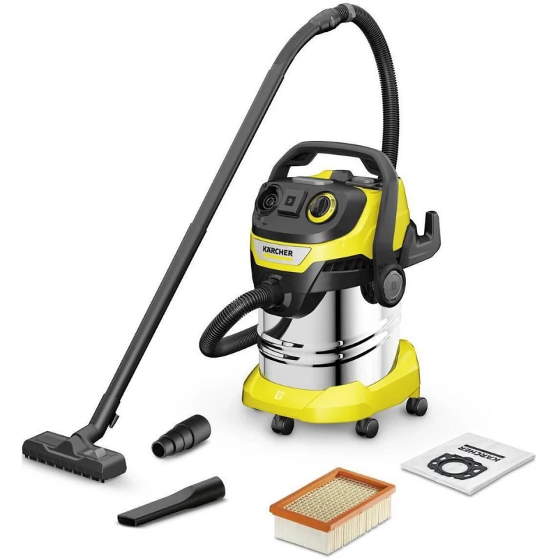 Промышленный пылесос KARCHER WD 5 P S V-25/5/22, 1100 Вт, 25 л, Серебристый, Жёлтый, Чёрный