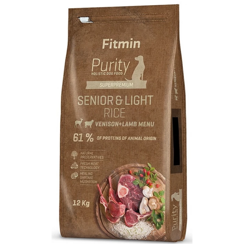 Hrana uscata Fitmin DOG PURITY RICE SENIOR&LIGHT VENISON&LAMB, 12 kg