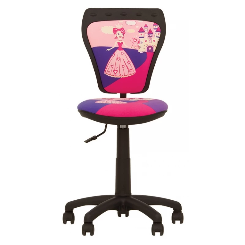 Scaun DP MINISTYLE GTS~PRINCESS, Plastic,  Stofa,  Negru,  Roz