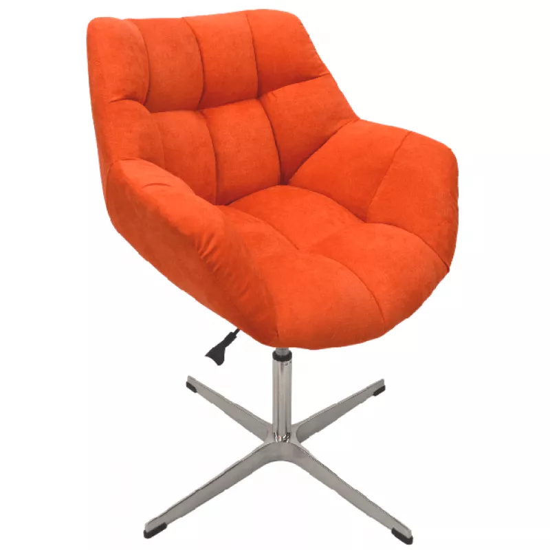 Fotoliu DP VENSAN PLUS CROSS~SORO 51, Placaj,  Spuma poliuretanica,  Stofa,  Metal,  Oranj, 64 x 71-82