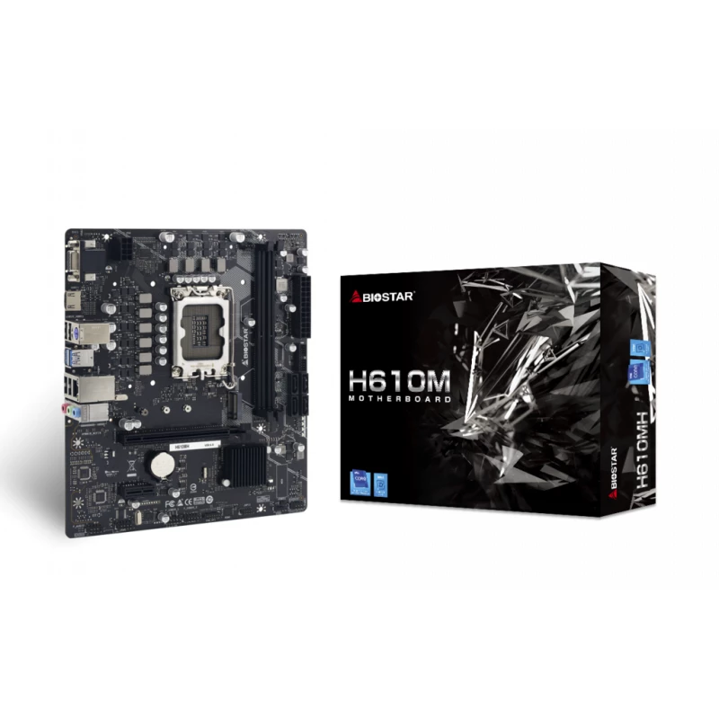 Placa de baza BIOSTAR H610MH, LGA 1700, H610 2xDDR4 VGA HDMI 1xPCIe16 1xM.2 4xSATA mATX
