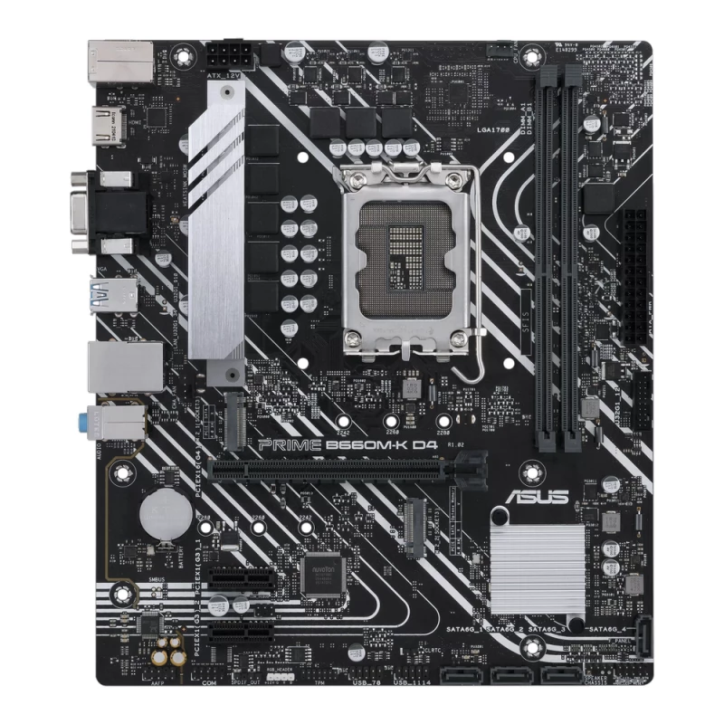 Материнская плата ASUS PRIME B660M-K D4, LGA 1700, B660 2xDDR4 VGA HDMI 1xPCIe16 2xM.2 4xSATA mATX