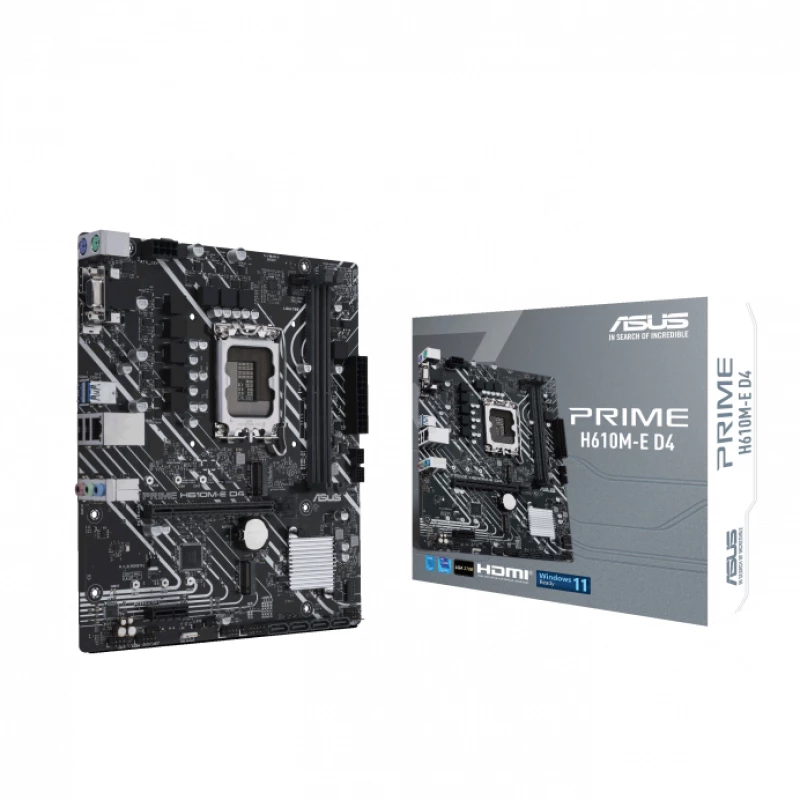 Placa de baza ASUS PRIME H610M-E D4, LGA 1700, H610 2xDDR4 VGA HDMI DP 1xPCIe16 2xM.2 4xSATA mATX