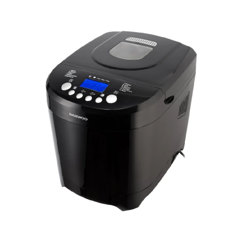 Masina de copt paine DAEWOO DBM600B, 600 W, 900 g, 12 programe, Display, Negru