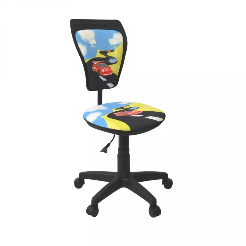 Fotoliu DP MINISTYLE GTS TURBO, Stofa, Negru cu desen