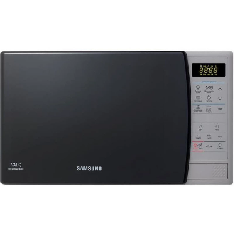 Cuptor cu microunde Samsung ME83KRS1, 23 l, 800 W, 6 trepte, Control sensor, Argintiu, Negru