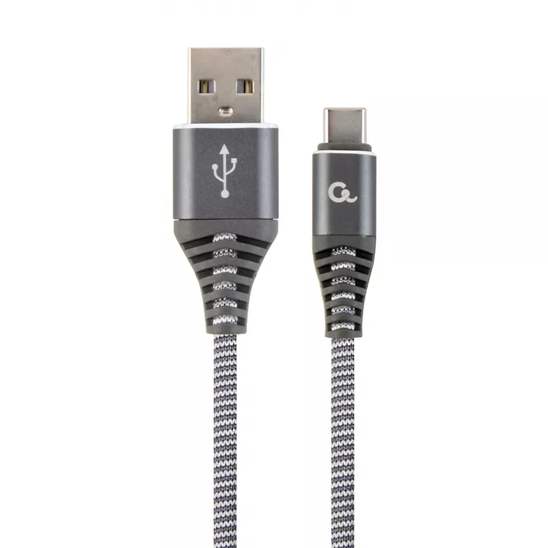 Кабель USB Cablexpert CC-USB2B-AMCM-1M-WB2, USB2.0/Type-C, Spacegrey/White, USB 2.0 A-plug to type-C plug, blister