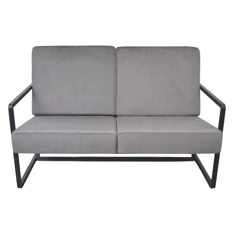 Canapea DP CANAPEA MILTON, Metal, Placaj, Spuma poliuretanica, Catifea, Stofa, Gri inchis, 125 х 80 х 80