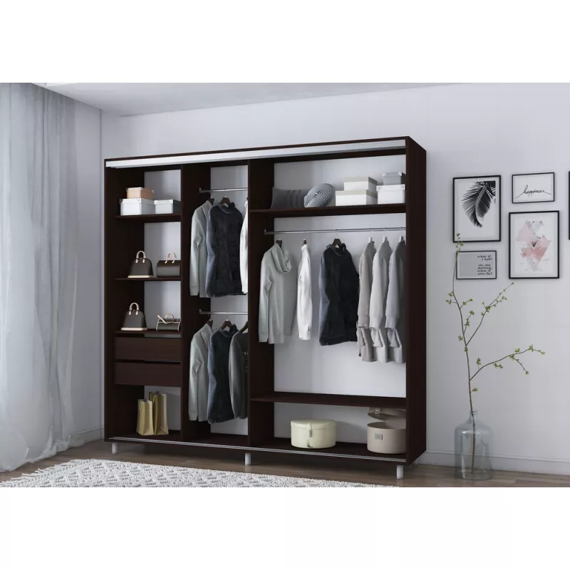 Dulap cu usi glisante MOBILDOR ARON 2000/600/2200, Wenghe