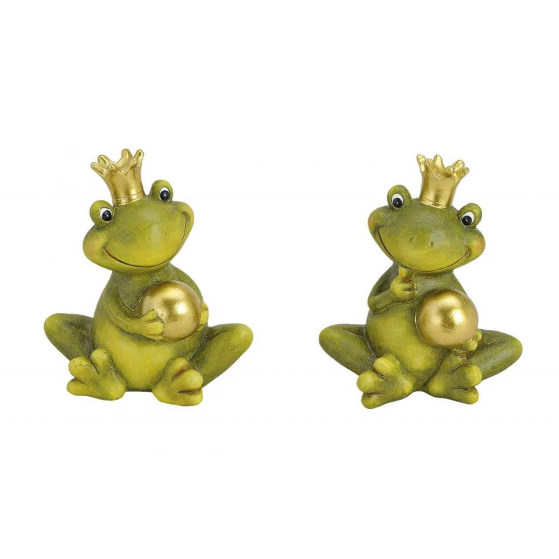 Лягушка Wurm с золотистым шаром, керамика, 2 в ассортименте, 15 см
