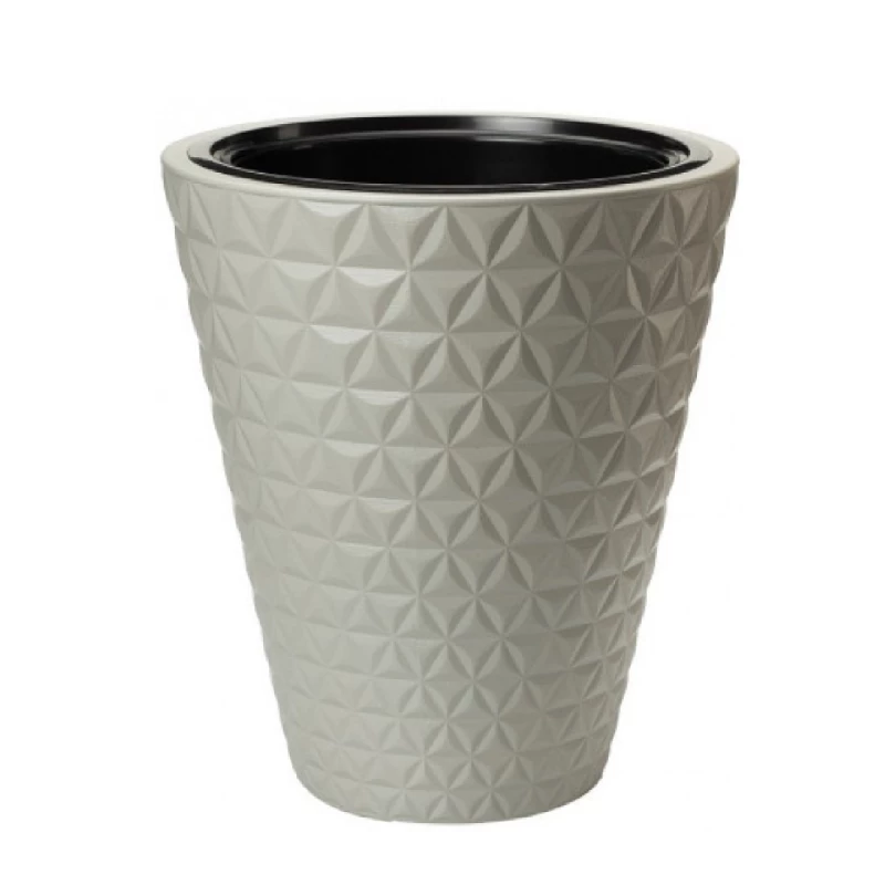 Ghiveci pentru flori Form Plastic DIAMOND D40 CM, H46 CM, V32L, V13,7L, PLATINUM