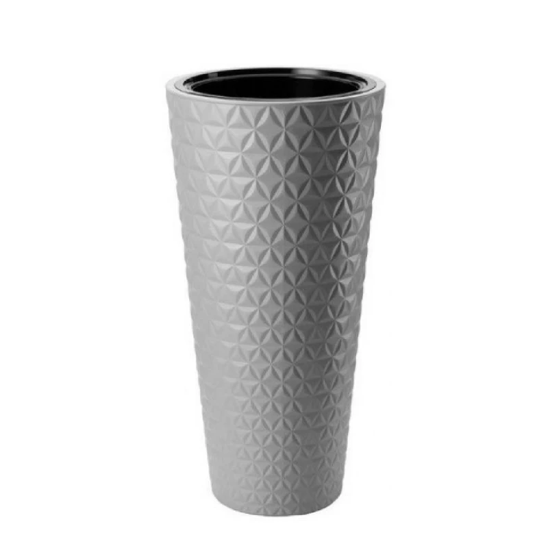 Ghiveci pentru flori Form Plastic DIAMOND SLIM D30 CM, H58,2 CM, V25,0 L, V5,5 L, PLATINUM