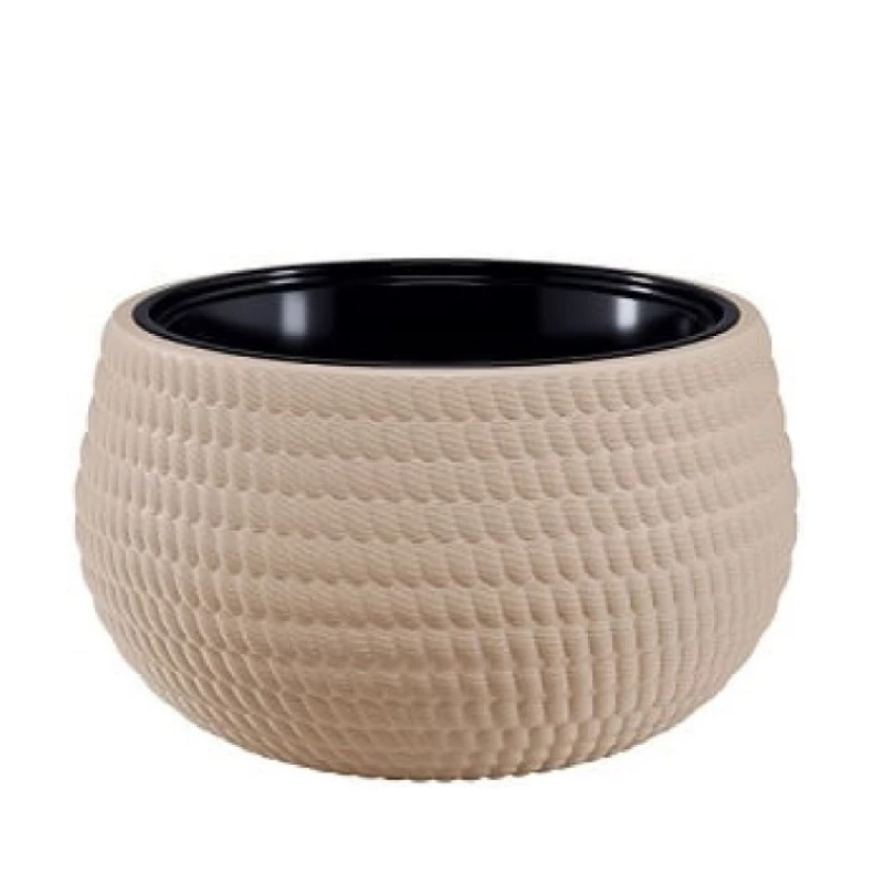 Ghiveci pentru flori Form Plastic KULA LINA D32 CM, H20 CM,V12,8 L, V5,5 L, CREM (JUTA)