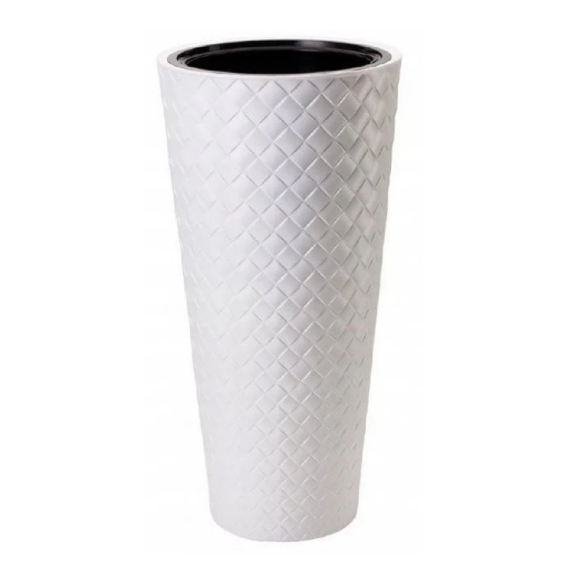 Ghiveci pentru flori Form Plastic MAKATA SLIM D39,6 CM, H79,5 CM, V63 L, V13,7 L, ALB