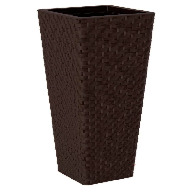 Ghiveci pentru flori Form Plastic RATTANA SLIM L29 CM, L29 CM, H56 CM, V32,8 L, V7,5 L, CAFENIU-INCHIS