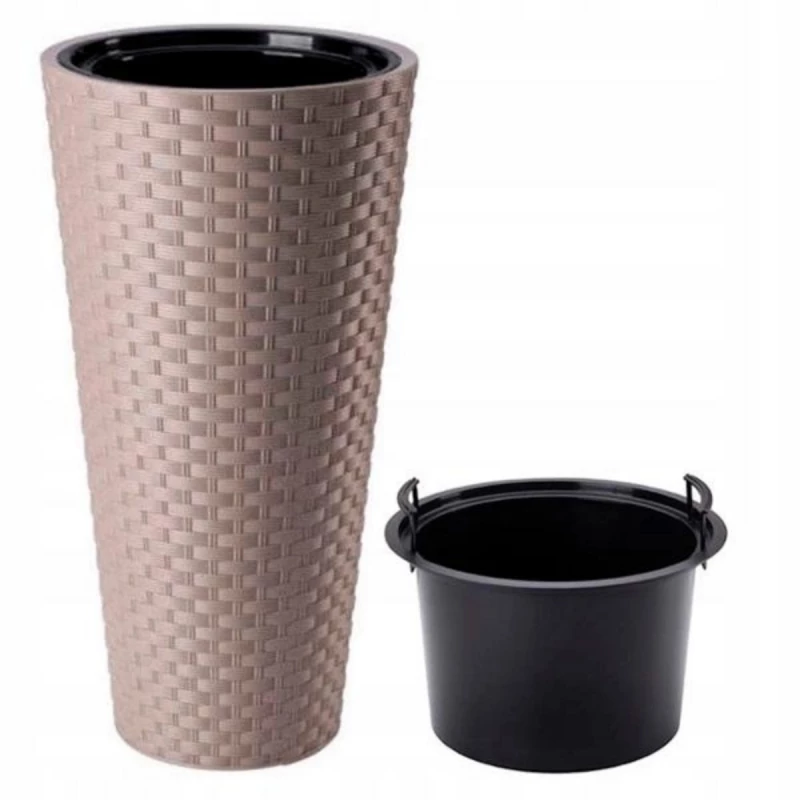 Ghiveci pentru flori RATTANA SLIM D29,7 CM, H58,5 CM, V25,0 L, V5,5 L, MOCHA
