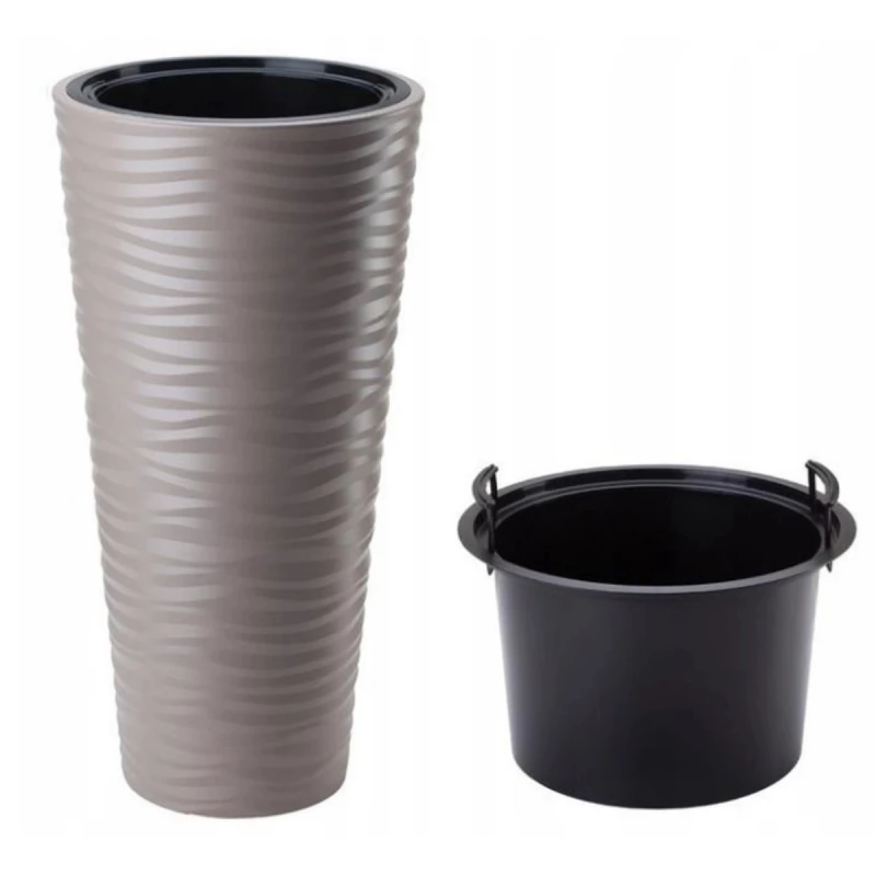 Ghiveci pentru flori SAHARA DUNES SLIM D39,5 CM, H79 CM, V63 L, V13,7 L, MOCHA
