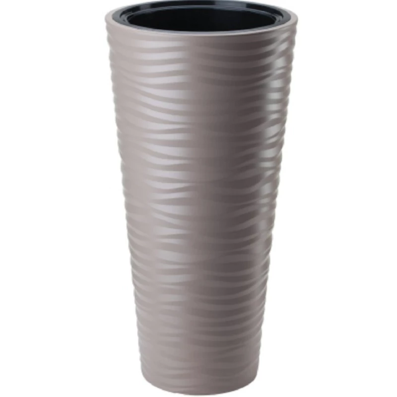Ghiveci pentru flori Form Plastic SAHARA DUNES SLIM D39.5 CM, H79 CM, V63 L, V13.7 L, PLATINUM