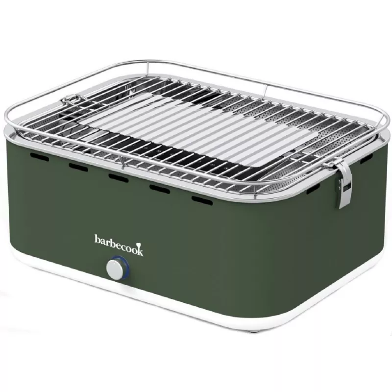 Grila pentru Barbeq Barbecook PE CARBUNE CARLO ARMY GREEN, Inox, 43.5 x 33.5 x 23.5 cm