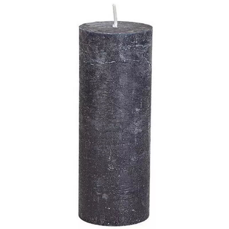 Свеча Wurm Воск, черный 6.8x18x6.8 см