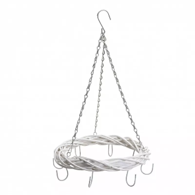 Suport Wurm DECORATIV,LEMN ALB, 34 cm