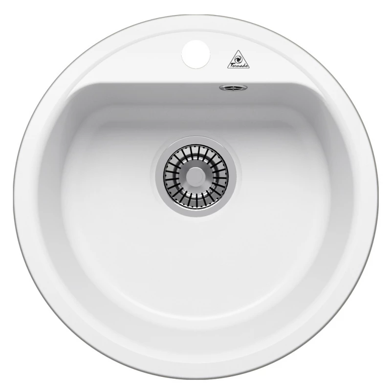 Chiuveta TORNADO D480 WHITE, Quartz, Alb, 48 x 48