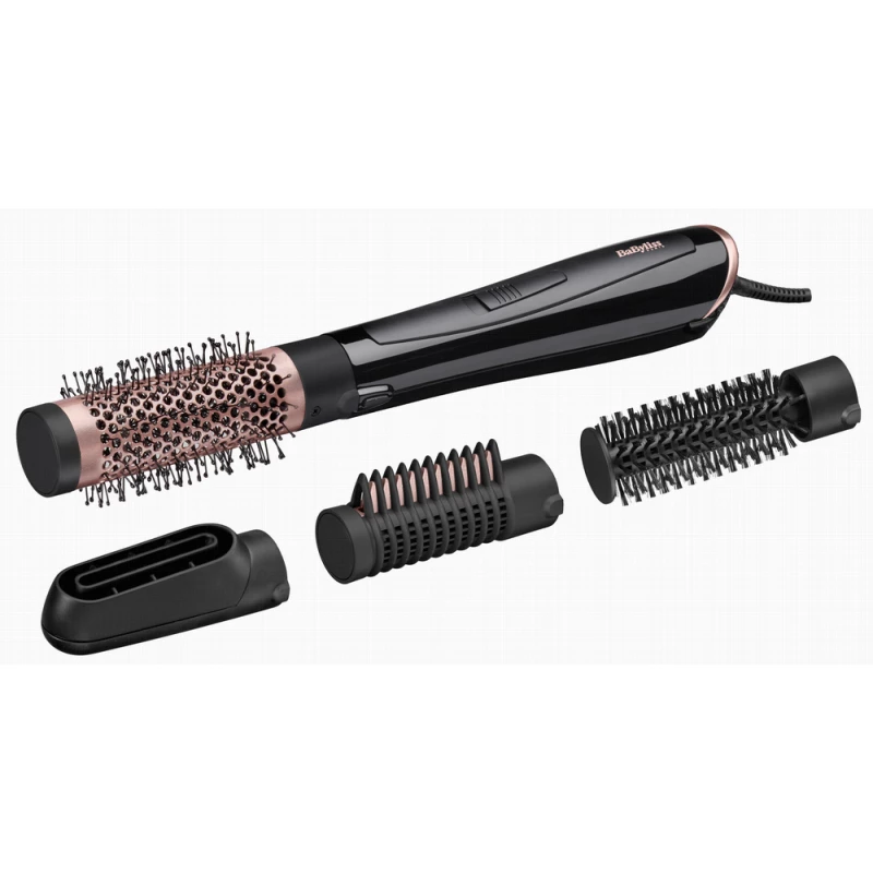 Perie cu aer BABYLISS AS126E, 1000 W, 2 trepte de viteza, 2 regimuri de temperatura, 4 duze, Functie ionica, Negru