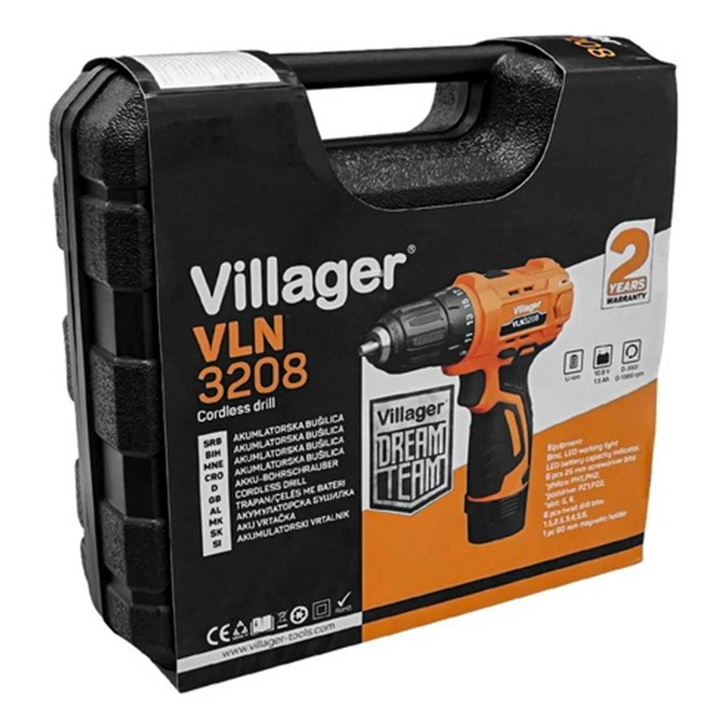 Masina de insurubat cu acumulator Villager Masina de insurubat cu acumulator Villager VLN 3208 10.8V/1.5Ah, 10.8 V, 1000 RPM