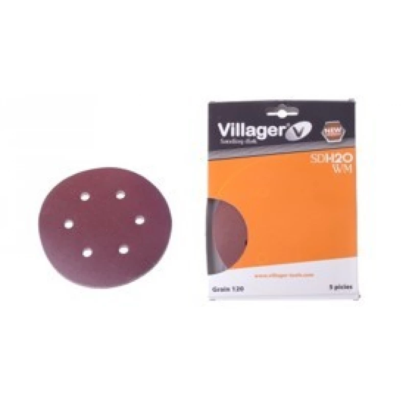 Hartie abraziva cu gauri Villager 150 mm P120 6 in 1