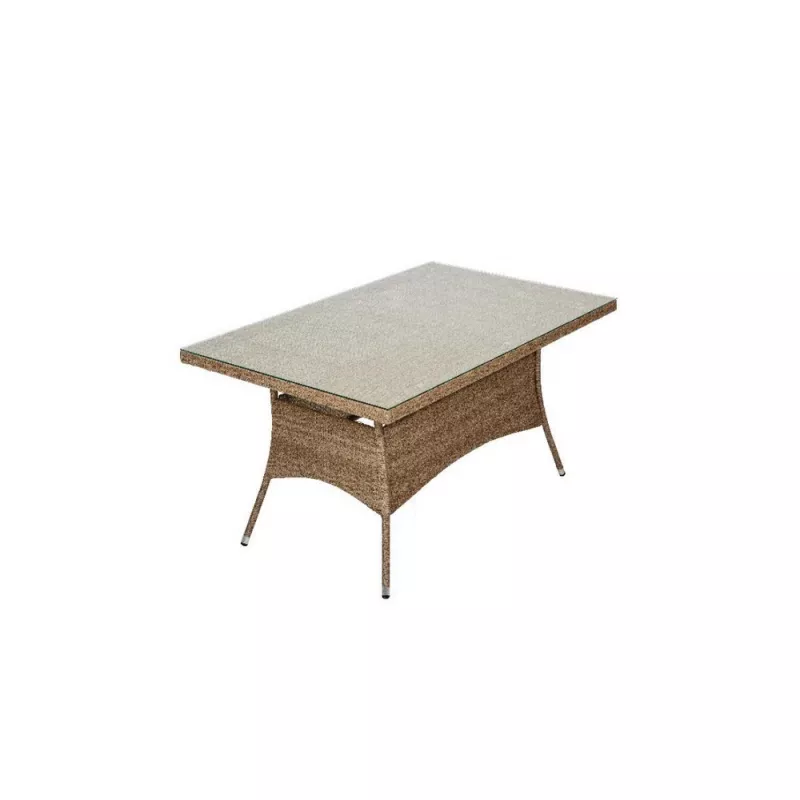 Masa de gradina Villager BAY, Stica calita, Otel, Lemn, Maro, 150 x 90 x 75