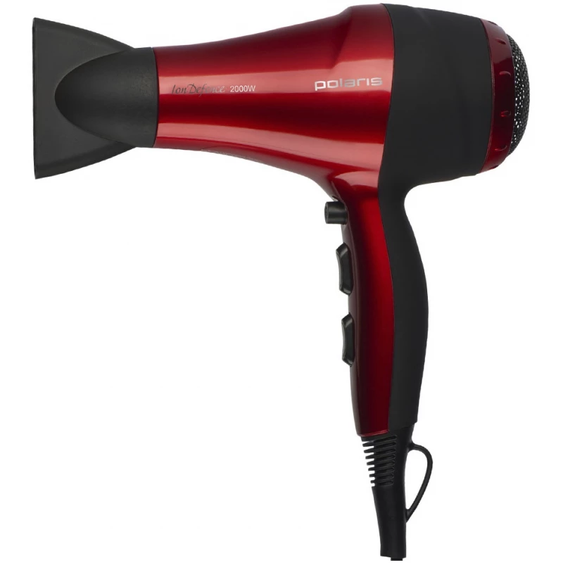 Uscator de par POLARIS PHD2077i, 2000 W, 2 trepte de viteza, 3 regimuri de temperatura, Functie ionica, Rosu, Negru