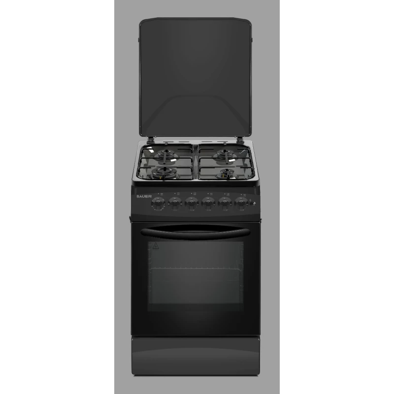 Комбинированная плита BAUER TE 5640 BLI, 52 л, 4 конфорки, 50 см, Черный