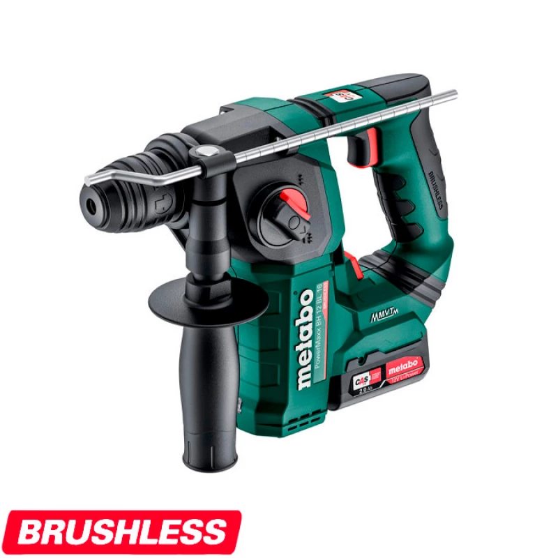 Аккумуляторный перфоратор METABO Power Maxx BH 12 BL 16 2x2.0 Ah 600207500, 12 В
