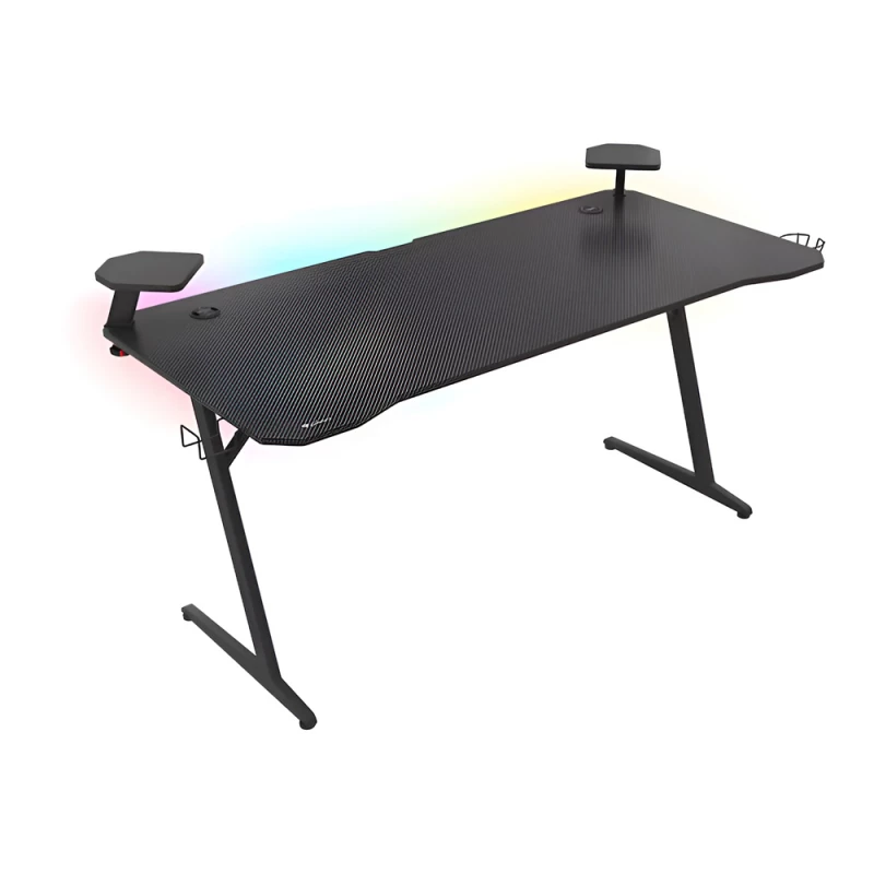 Геймерский компьютерный стол Genesis Holm 510, RGB, Сталь, МДФ, Черный