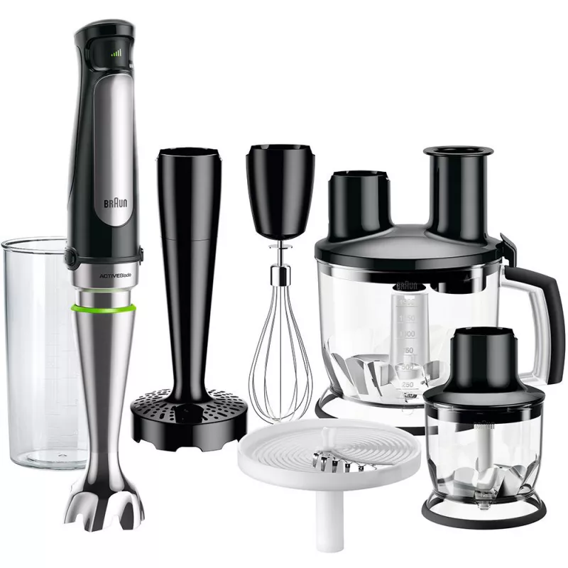 Blender BRAUN MQ7087, 1000 W, 1.5 l, 350 l, 0.6 l, Negru, Inox