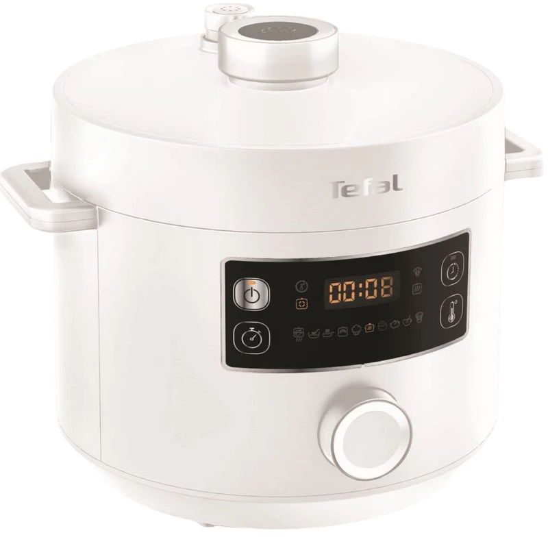 Multicooker-oala sub presiune Tefal CY754130, 5 l, 1090 W, 10 programe, Coacerea, Iaurtul, Terciul, Gatitul lent, Aburul, Tocanele, Supele, Alb