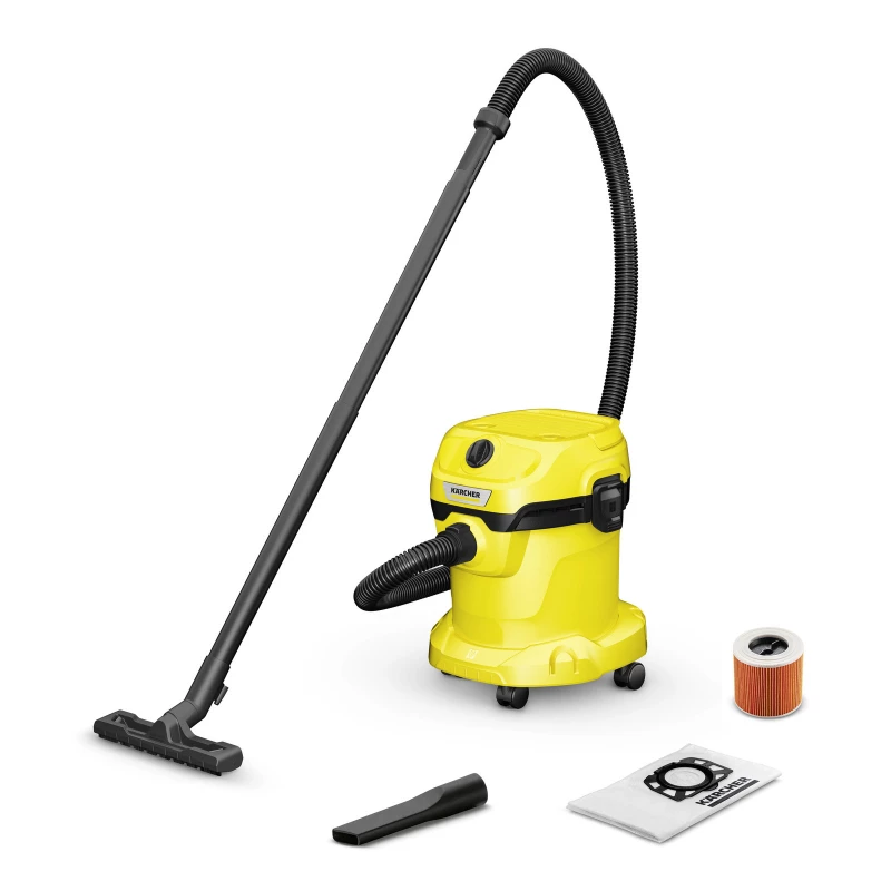 Промышленный пылесос KARCHER WD 2 Plus V-12/4/18/C, 160 Вт, 1000 Вт, 15 л, Желтый