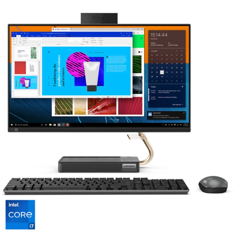 PC All-in-One LENOVO IdeaCentre AIO 5 24IOB6 Black, 23.8, IPS FHD Core i7-11700T 16GB 256GB SSD 1TB HDD Intel UHD No OS Keyboard+Mouse F0G30018RK