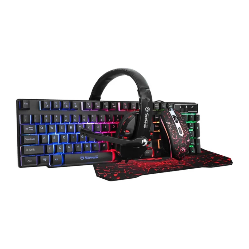 Gaming keyboard MARVO KEYBOARD+MOUSE+MOUSE PAD+HEADSET CM370 GAMING KIT