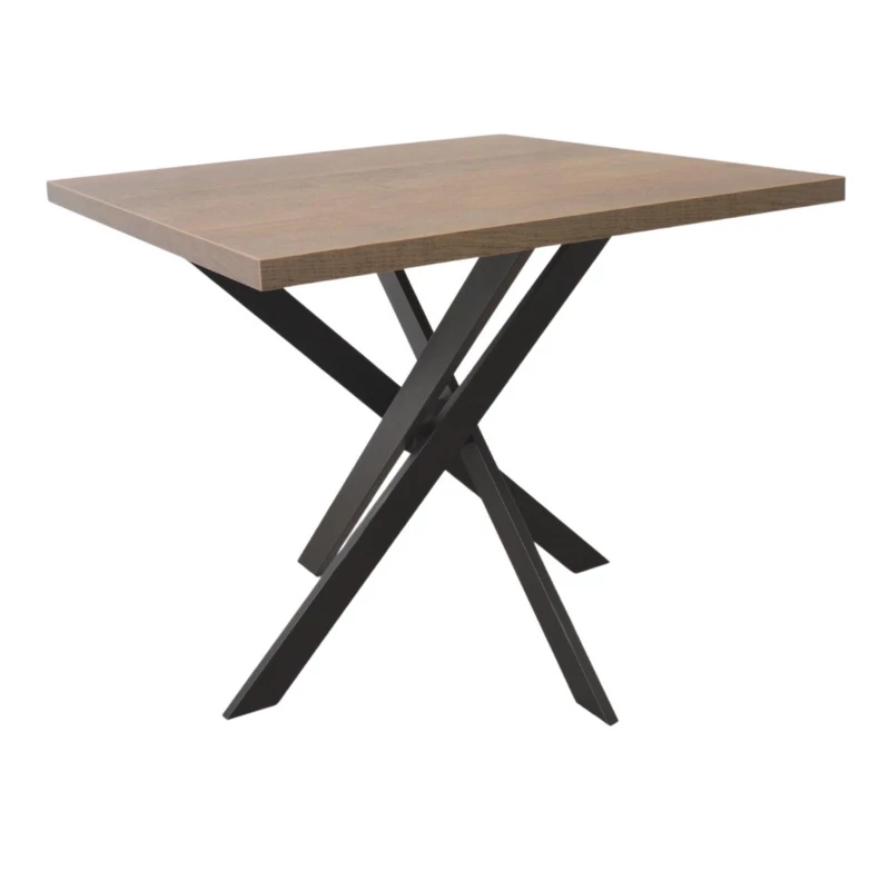Masa DP TORINO 900*900, PAL melaminat, Metal, Maro, Negru