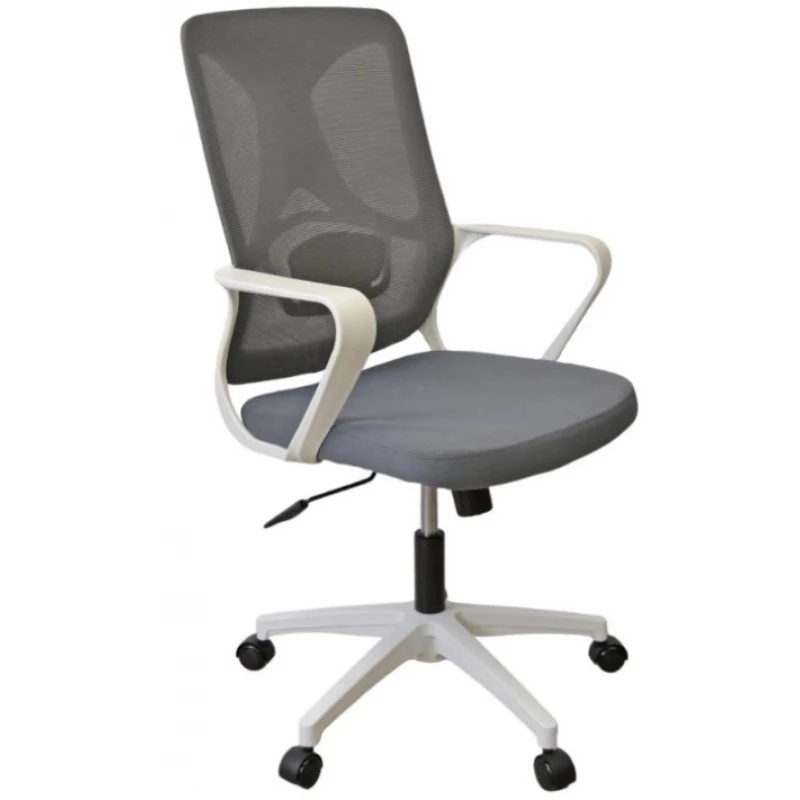 Fotoliu de birou DP F-20141~GREY, Plasa acrilica, Tilt, Gri, 43 x 53 x 60