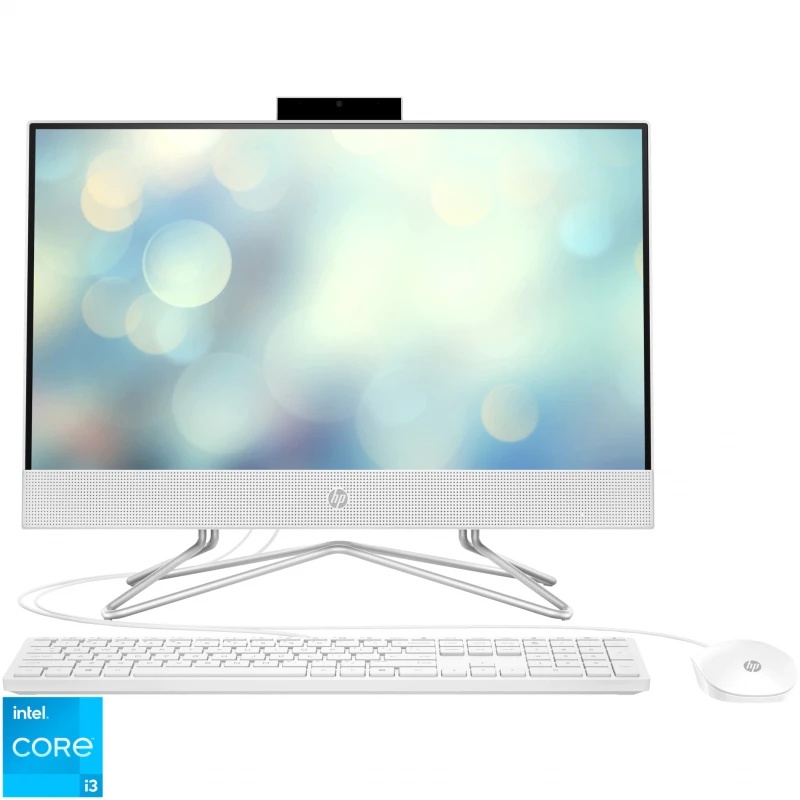 PC All-in-One HP 22-df1036ur Snow White, 21.5, IPS FHD Core i3-1125G4 8GB 256GB SSD No ODD Intel HD FreeDos Keyboard+Mouse