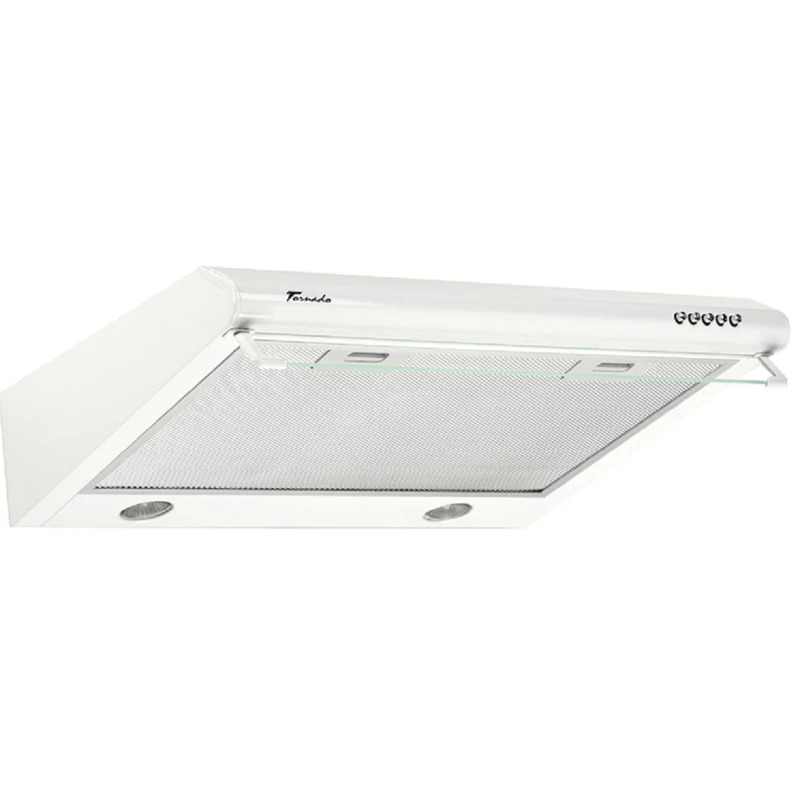 Вытяжка TORNADO BONA 20 (60) WH LED, 560 м³/ч, 2 двигателя, 60 см, Жироулавливающий алюминиевый фильтр, Белый